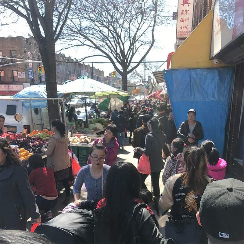 Walking in chinatown
