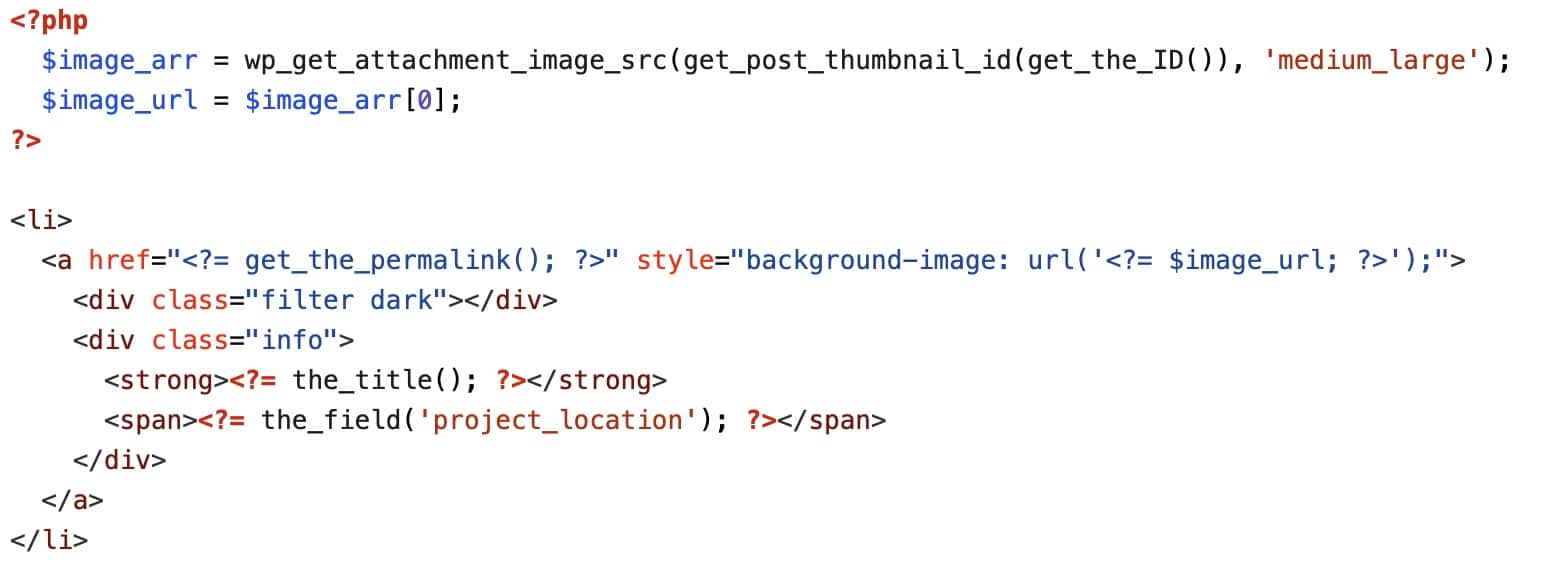 filter post template part